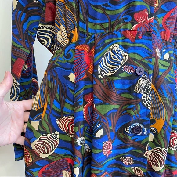 Vintage 90s Gillian tropical fish print dress - Picture 6 of 11